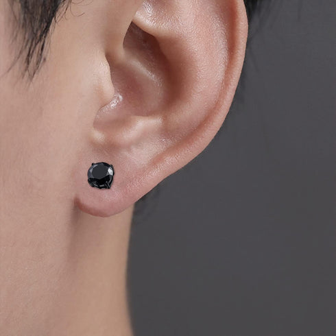 D.Bella Stud Earrings Fake Cubic Zirconia Diamond Earrings for Women Men Black...