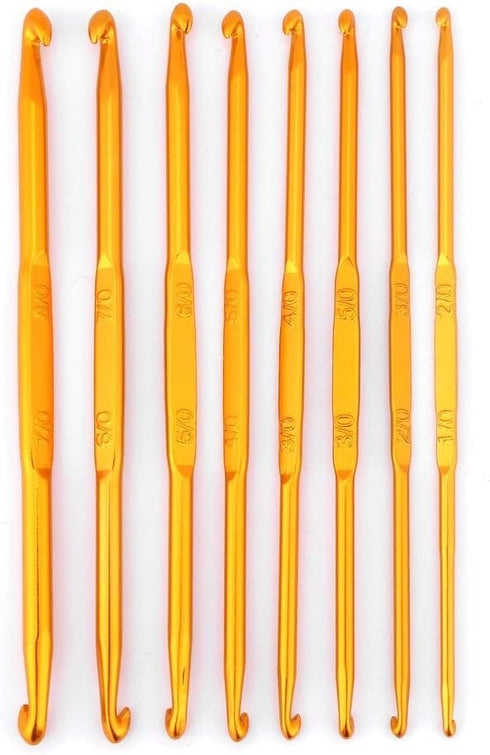 Oumefar Golden Double Ended Crochet Kit Alumina Crochet Knitting Needle Kit...