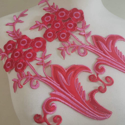 Plum Embroidery Cloth Sstickers Garment Accessories Embroidery Appliques Plant Embroidery Stickers Pillows Home Apparel Decoration Appliques (red)...