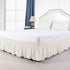 PiccoCasa Brushed Polyester Bed Skirt Wrap Around Three Fabric Sides Elastic Dust Ruffle, Easy Fit Wrinkle - with 15 Inch Drop Beige Full...