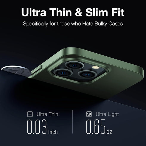 TORRAS Slim Fit for iPhone 13 Pro Case 6.1 Inch, Never Yellowing, Ultra Thin for iPhone 13 Pro Phone Case Super Lightweight Matte Hard PC Slim Thi...