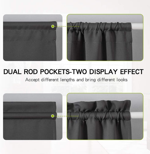 MIULEE Sidelight French Door Blackout Curtain Thermal Insulated Drapes Light Blocking Window Treatment Curtain for Narrow Glass Door Rod Pocket wi...