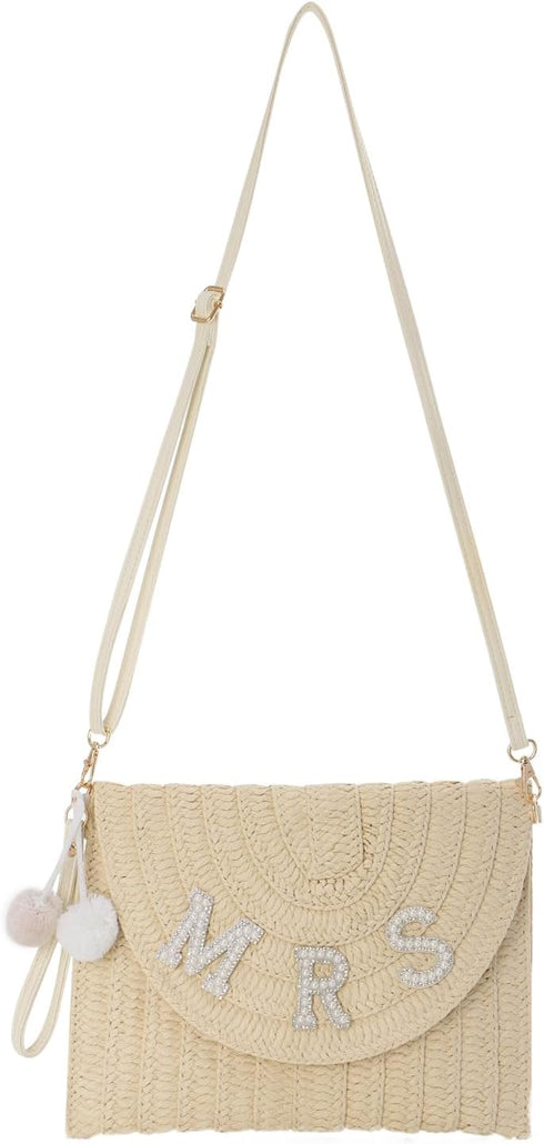 Straw Clutch Purses for Women Summer Beach Bag Woven Purse Wedding Vacation Purse...