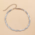 Double Layer Cross Twisted Snake Chain Choker Necklace for Women Sexy flat Herringbone Clavicle Link Necklaces Jewelry...
