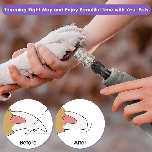Dog Nail Grinder for Dremel - Safe and Painless Nail Trimmer Bits - 1/8" Pet Nail Grinder Wheel Work with Dremel Sanding Drums for Large Medium Sm...