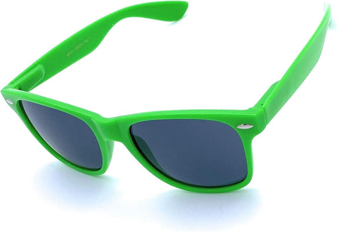 Retro Style Sunglasses - Bright Neon or Solid Colors with Classic 80's Style Design (Neon Green)...