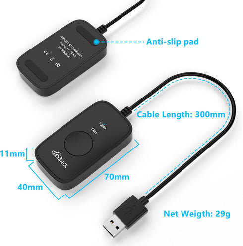 Mouse Jiggler Undetectable for Computer, USB Mouse Mover, Gaming Automatic Continuous and Assistive Click Device, Plug & Play, Simulate Mouse Poin...