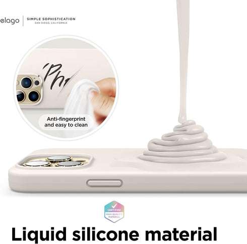 elago Compatible with iPhone 13 Pro Max Case, Liquid Silicone Case, Full Body Screen Camera Protective Cover, Shockproof, Slim Phone Case, Anti-Sc...