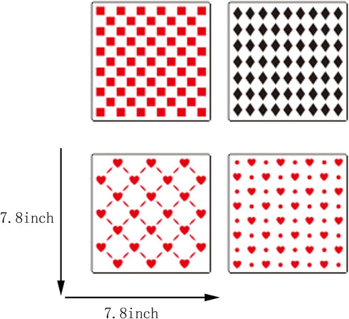 8PCS Polka Dot Checkered Heart Stencils Mixed Media Stencils Assorted Sizes Repeating Stencils for Painting on Wood Tile Paper Fabric Floor Wall...