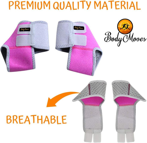BodyMoves Kid's Ankle brace support PLUS Hot and Cold Ice Pack (Sweet Pink, SMALL for Little Kids (US 12-3))...