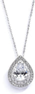 Mariell Pear-Shaped Solitaire Pendant Necklace for Brides, Bold ¾ CZ Crystal Drop, Vintage Wedding Bridal Jewelry for Weddings, Mother to The Brid...