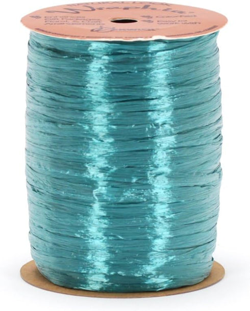 Berwick Offray Pearlized Teal Blue Raffia Ribbon, 1/4'' Wide, 100 Yards...