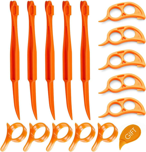 Orange Citrus Peelers, Cosmer Set of 15 Plastic Easy Slicer Cutter Peeler Remover Opener Kitchen Accessories Knife Cooking Tool Kitchen Gadgets (S...