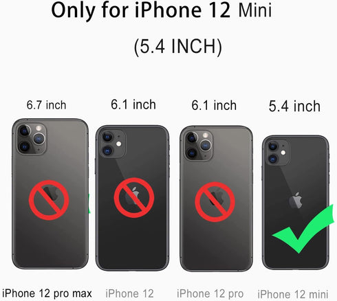 Design for iPhone 12 Mini Waterproof Case, Full Body Shockproof Case for iPhone 12 Mini Case with Screen Protector, Dust Proof Phone Case Cover fo...