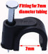 Mini Skater 7 mm Diameter Circle Ethernet Nylon Wire Cable Clips Clamps with Steel Nail, 100pcs/Pack?7mm,Black?...