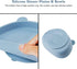 Suction Plates for Baby,4 pcs Divided Placemat Dish for Toddlers and Kids,Baby Spoon Fork Set for Toddlers,Silicone Plates for Kids (Blue)...