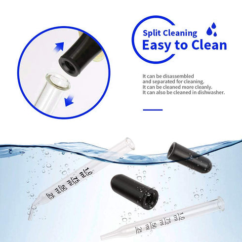 10pcs Dropper 5 Straight Tip + 5 Bent Tip Measured Dropper 1ml Glass Pipette for Lab, Perfume, Essential Oil...