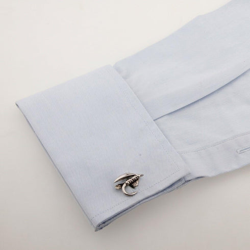 Fly Fishing Hook Fish Lure Pair Cufflinks in a Presentation Gift Box & Polishing Cloth...