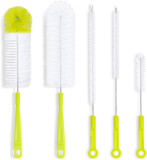 Bottle Cleaning Brush Set - Long Handle Bottle Cleaner for Washing Narrow Neck Beer Bottles, Sports Water Bottles with Straw Brush, Kettle Spout/L...