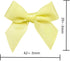 50pcs Mini Satin Ribbon Bows Fabric Ribbon Flowers 42mm x 39mm Appliques DIY Craft for Sewing, Scrapbooking, Wedding, Christmas Gift Warpping (Yel...