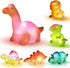 Light Up Bath Toys,6 Packs Floating Dinosaur Bathtub Toys for Toddlers,No Hole Baby Bath Toys for Kids,Great Birthday Christmas Easter for Boy and...