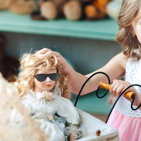 Gadpiparty 120 Pcs Mini Sunglasses for Dolls Black Sunglasses Doll Costume Accessories Doll Dress Up Cosplay Accessories Doll DIY Sunglasses for D...
