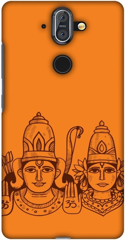 AMZER Slim Fit Handcrafted Designer Printed Snap On Hard Shell Case Back Cover with Screen Cleaning Kit Skin for Nokia 8 Sirocco - Almighty Rams 4...