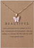 Butterfly Necklace Bohemian Retro Chain Friendship Necklace for Women Good Luck Pendant Chain Necklace with Message Card Gift Card...