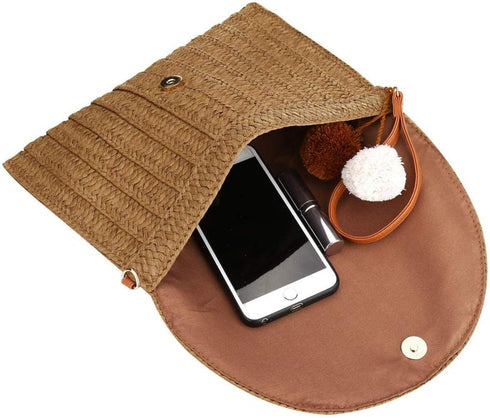 YYW Womens Straw Clutch Summer Evening Handbag Beach Purse Woven Straw Bag Envelope Clutch...