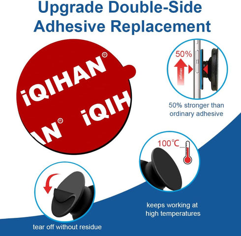 10pcs Sticky Adhesive Replacement for Socket Grip Base, Sticker Pads for Back of Phone Collapsible Grip Holder & Stand - 35mm/1.38inch Round Stron...