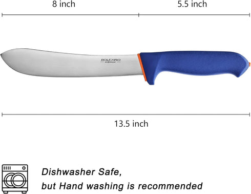 8 inch Butcher Knife For Meat Cutting W/Non-Slip Softgrip, Multi-Purpose Meat Knife Chef's Knife For Trimming Deboning Cutting, Ideal For Butcher,...