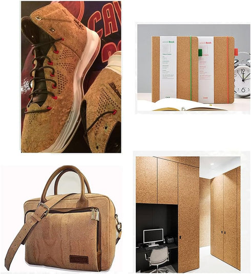 Misscrafts Cork Textured Faux Leather Sheets PU Fabric by The Yard 12.5 x 59 Inches Embellished Craft Fabric for Ornament Sewing DIY Crafts (Light...