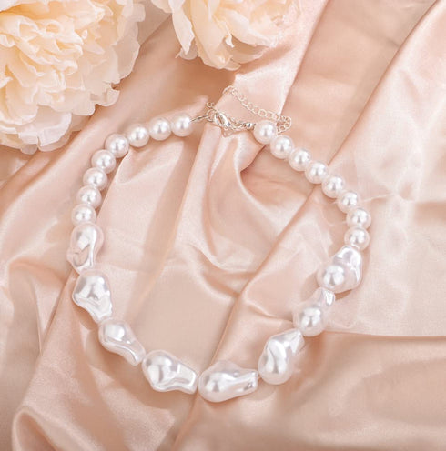 Sither Pearls Choker Necklace for Women Baroque Pearls Necklace Boho Pearls Choker Cute Jewelry for Gift...