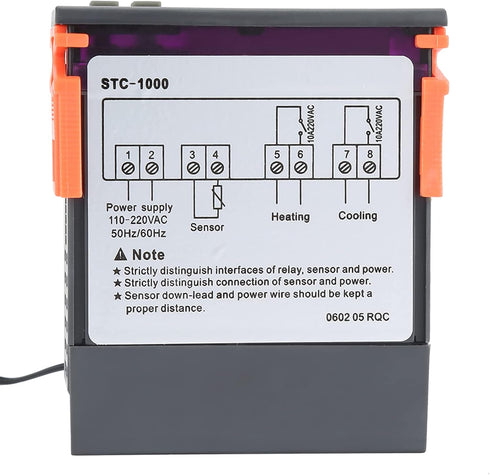 Upgrade AC 110V-220V Digital Temperature Controller, Thermostat Regulator Fahrenheit Centigrade Control Warn Alarm Relay Measure Range -50-99 Cels...