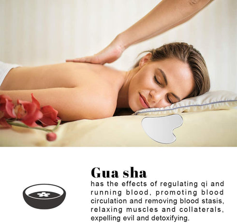 Stainless Steel Gua Sha - Metal Gua Sha, for Face, Neck, Body Skin Care Tools, Muscle Relaxing and Relieve Fine Lines and Wrinkles, Durable Stainl...
