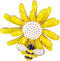 Gyn&Joy Gold Tone Yellow Sun Flower Enamel Daisy Honey Bee Brooch...