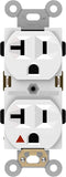 ENERLITES 62010-W Isolated Ground Outlet, Industrial Grade Duplex Receptacle, 20A/125VAC, 5-20R, 62010, White...
