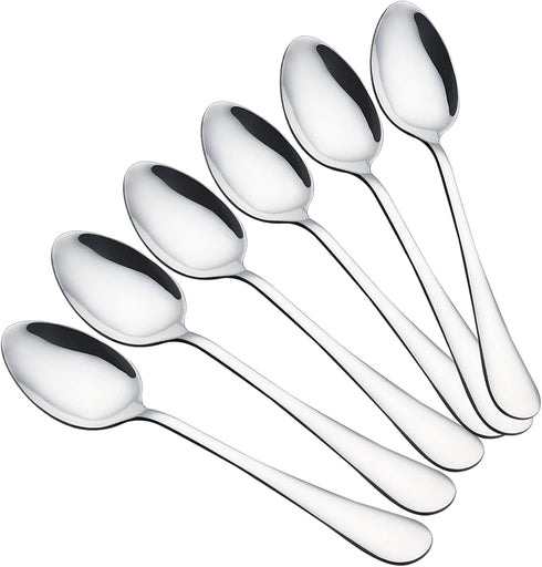 VANRA 6-Piece Dinner Spoons Set Soup Spoons Heavy Duty Stainless Steel Silver Cutlery Set 8 inches (6 spoons)...