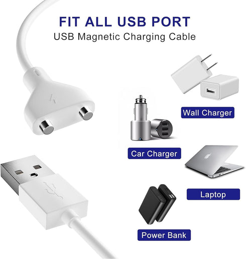 Magnetic USB DC Charger Cable 2.7ft Replacement Charging Cord for Rechargeable Toys Massagers Electric Toothbrush (7MM)...