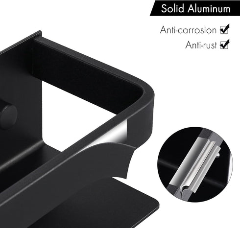 KES Spice Rack Organizer Kitchen Spice Rack Seasoning Organizer 16 Inch Aluminum Spice Holder Wall Mount Anodized Black 2 Pack, KSR401S40-BK-P2...