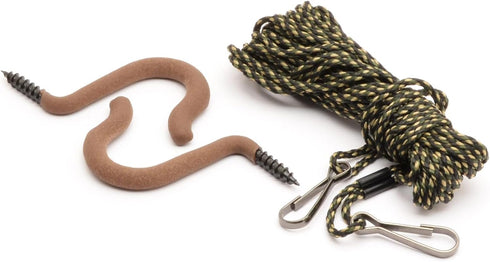 HME Hoist Rope with Hooks (25 FT) - Reliable Sturdy Adjustable Easy-to-Install Combo Pack for Lifting Hunting Gear...