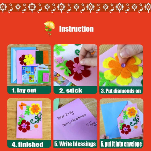 QIAONIUNIU Card Making Kits DIY Handmade Greeting Card Kits for Kids, Christmas Card Folded Cards and Matching Envelopes Thank You Card Art Crafts...