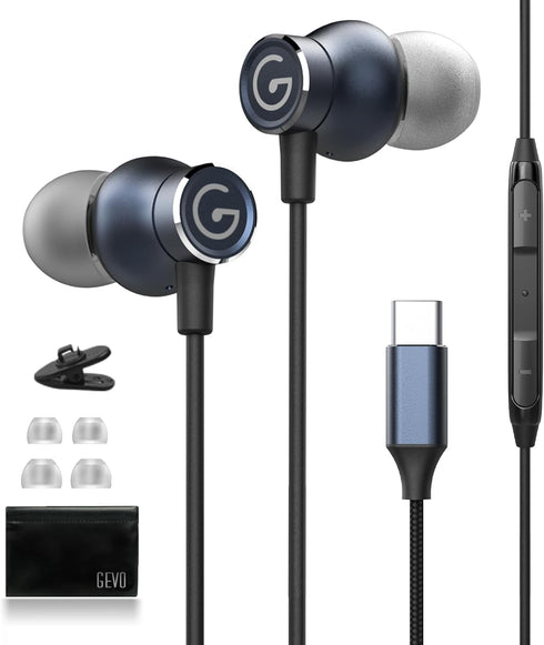 USB C Headphones Wired Earbuds for Samsung, Type C Wired Magnetic in-Ear Earphones with Microphone for Galaxy S23 Ultra S22 S21 iPhone 15 Pro Max ...