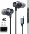 USB C Headphones Wired Earbuds for Samsung, Type C Wired Magnetic in-Ear Earphones with Microphone for Galaxy S23 Ultra S22 S21 iPhone 15 Pro Max ...