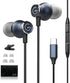 USB C Headphones Wired Earbuds for Samsung, Type C Wired Magnetic in-Ear Earphones with Microphone for Galaxy S23 Ultra S22 S21 iPhone 15 Pro Max ...