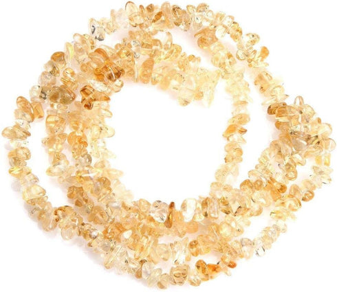 Rastogi Handicrafts 34" Jewelry Making Beads 7mm-8mm Rock Crystal Quartz Chips Beads (Citrine)...