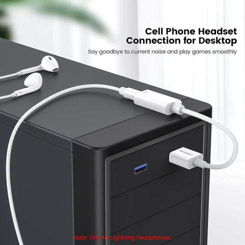 MOSWAG USB Male to Lighting Audio Adapter Cable USB Male to Lightning Female HiFi Audio Headphones Converter Compatible with MacBook Computer PC H...