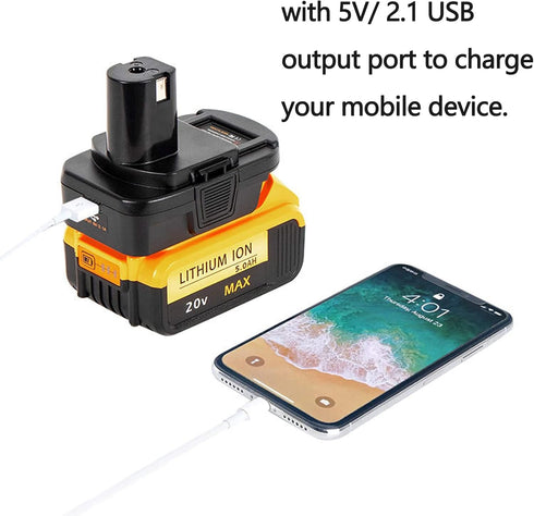 for Dewalt & for Milwaukee to Ryobi Battery Adapter, Fit for Dewalt 18v-20v & for Milwaukee 18v M18 Lithium Batteries, DM18RL converter use for Ry...