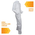 KleenGuard™ A40 Liquid & Particle Protection Coveralls (37694), White, 4XL...