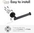 KES Bathroom Accessories Hardware Set Toilet Paper Holder and Robe Towel Hook SUS304 Stainless Steel Round Wall Mounted Matte Black, LA20BKDG-21...